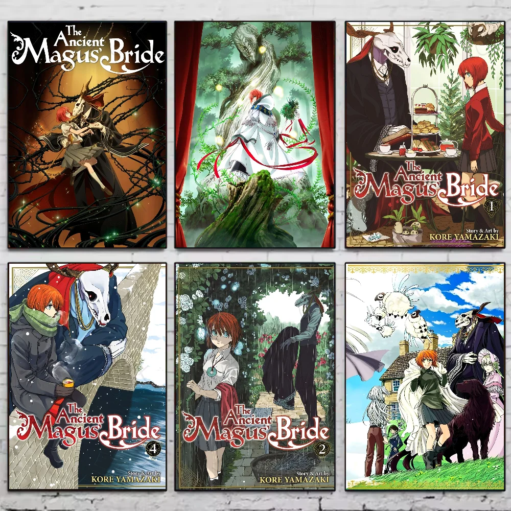 Anime The A-Ancient Magus Bride Poster Waterproof Wall Art Sticker For Bar Living Room Vintage Decor High Quality Print Gift