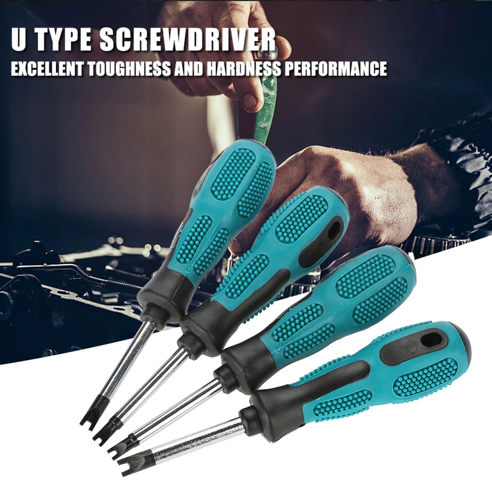 4PCS Fork Screwdriver U-Shaped Magnetic Fork Screwdriver CRV Multi-Function Manual Tool Screwdriver Set U-Shaped Screwdriver