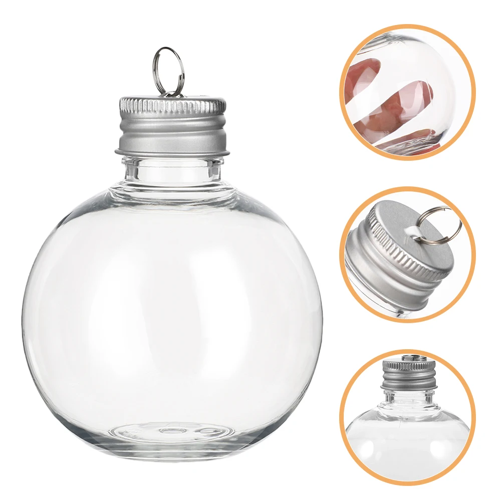

Christmas Ornament Bottles Transparent Pendant Round Ball Drinks Tree Balls Clear Booze Holders