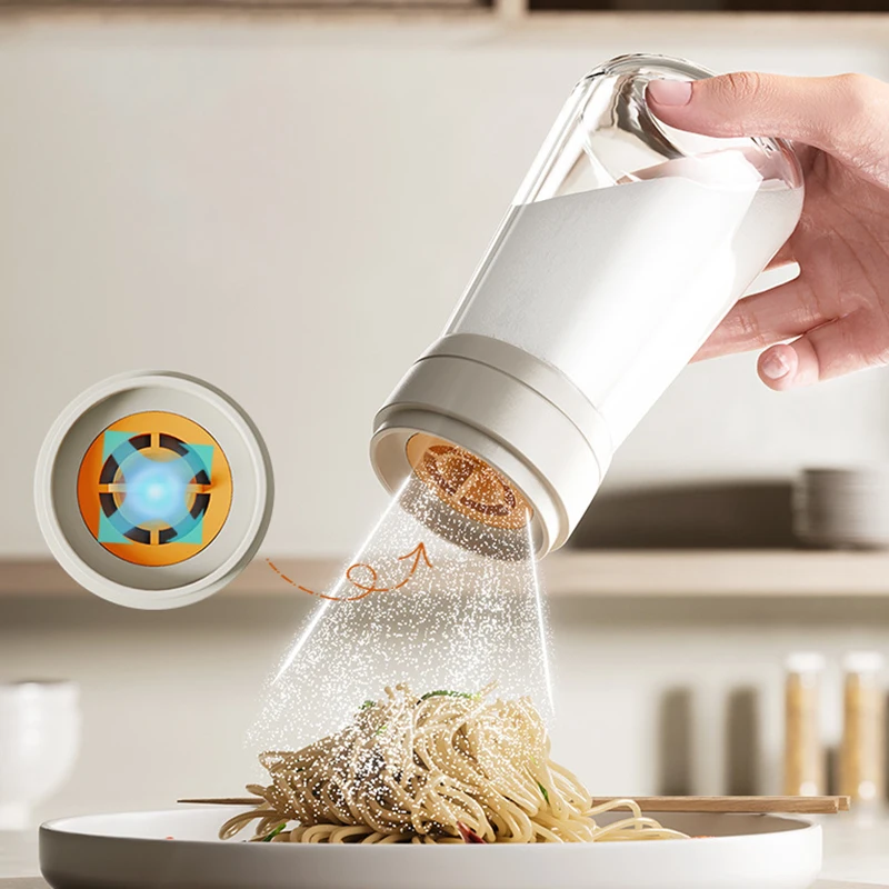 Salt Dispenser No Need Press Salt Tank Glass Sugar Bottle Shaker Canister Kitchen Seasoning Box Moisture-proof Salt Container
