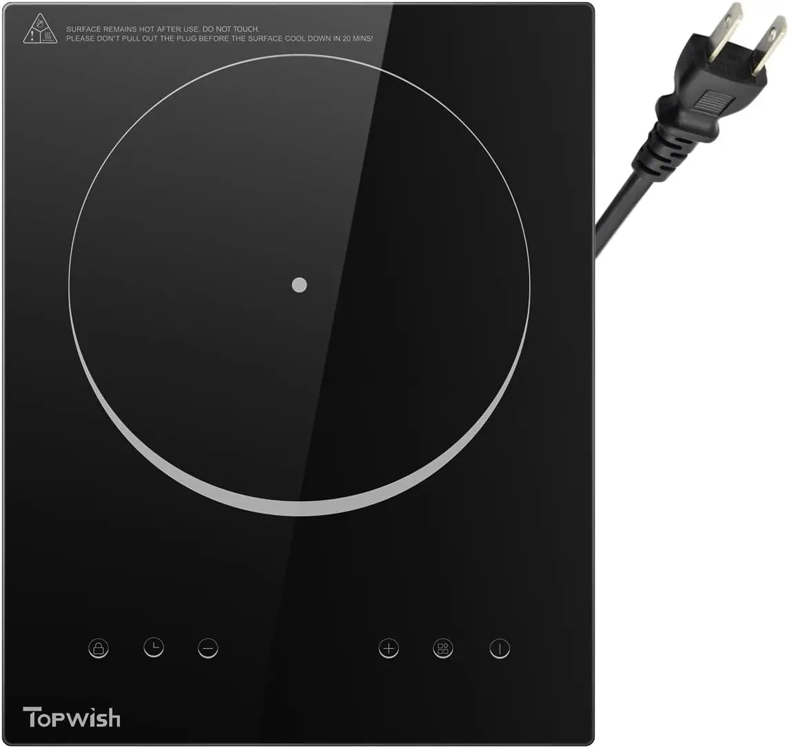 

Induction Cooktop, Portable Hot Plate Electric Induction Burner, 10 Temp Levels up to 464°F,120V Plug in Single Stove Top Burner