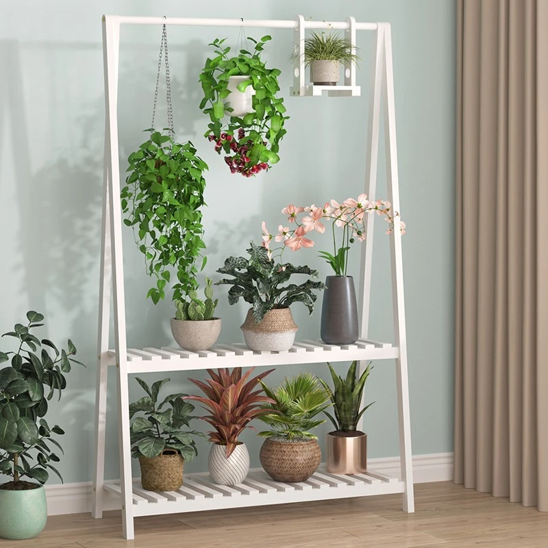 retro multi-layer plant stand wrought iron Balcony plant shelf foldable minimalist save space balkon möbel Outdoor furniture
