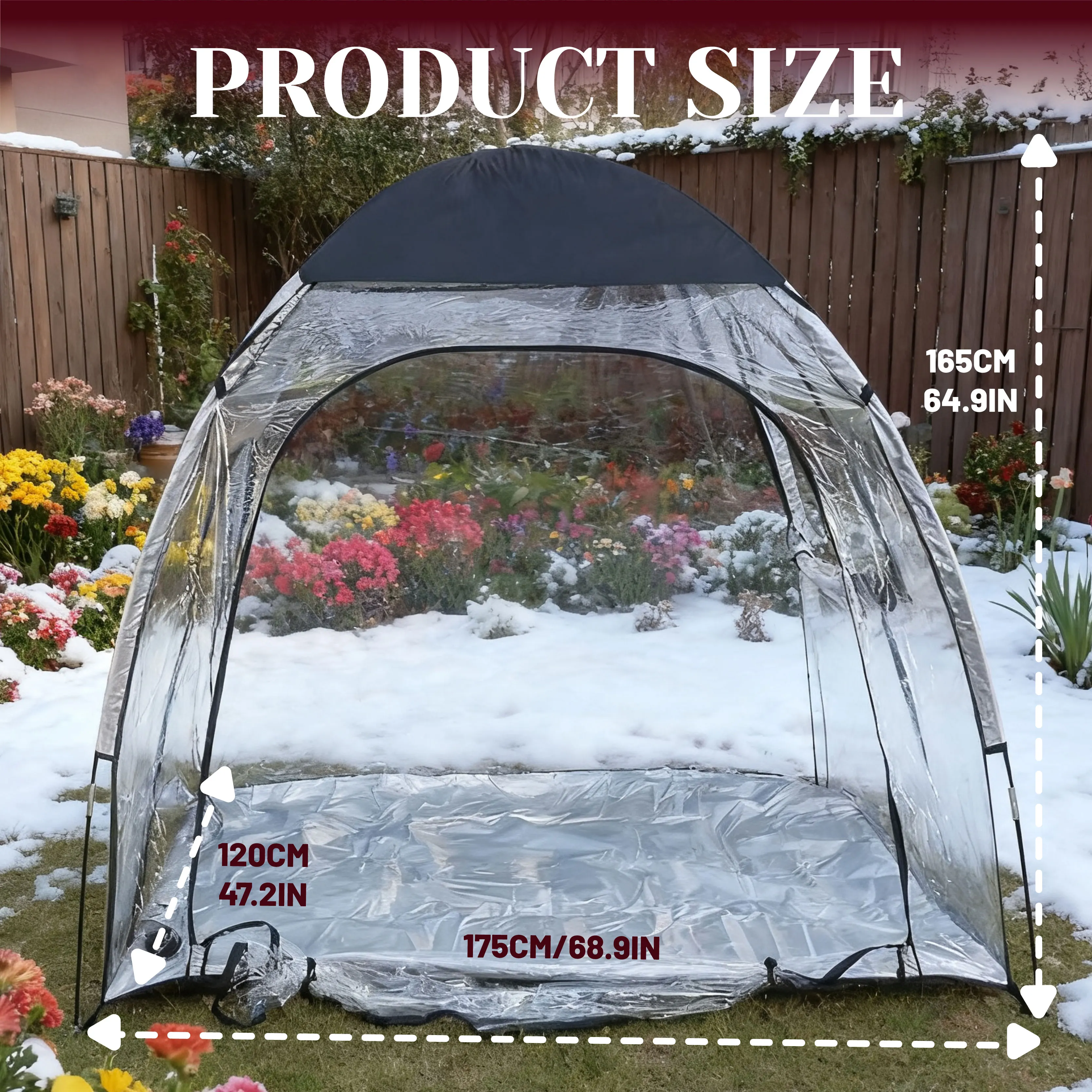 Portable Transparent Winter Plant Frost Cover for Easy Outdoor Garden Cultivation Movable Care Tool