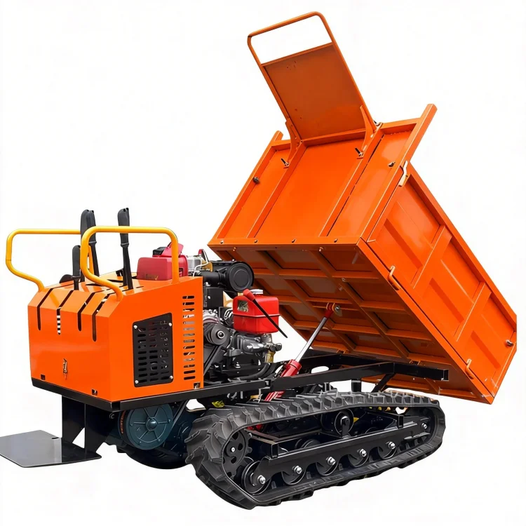 0.8 Ton Mini Hydraulic Steering Crawler Dumper Flexible All Terrain Climbing Truck For Farm Construction Material Haulage Works view 6