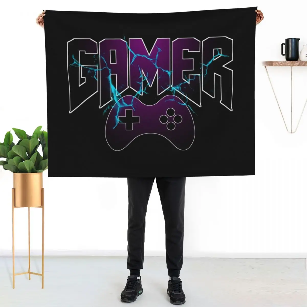 Gamer Throw Blanket Fade Resistant Durable Throw Blanket