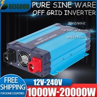 3000W 5000W 10000W Pure Sine Wave Inverter Voltage Transformer DC12V/24V To 220V Power Converter Home Camping Solar Inverter