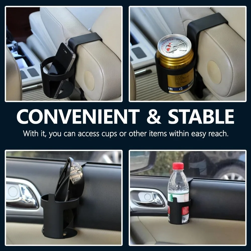 Car Drink Cup Holder Container Hook Window Door Mount Universal Durable Water Bottle Cup Stand for Auto Truck Interior Organizer