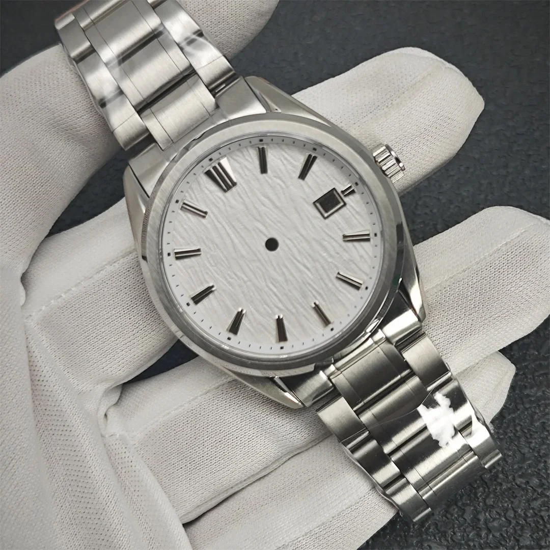 NH35 Case GS Case Set Premium Watch Hands 39.5mm Diving Case White Birch Wood Texture Dial Polished High-quality Hands