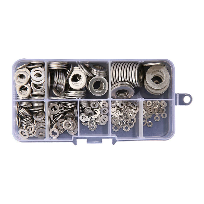 Gratis Verzending 360Pcs Rvs Pakking Platte Ring M2-m12