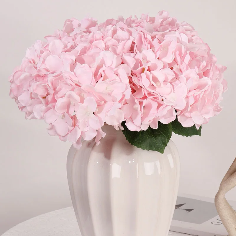NEU 5 Köpfe große rote Hortensien Seidenblumen Hortensien künstliche Blumen gefälschter Blumenstrauß Blumenarrangements für Zuhause Hochzeitsdekoration – Detail 4