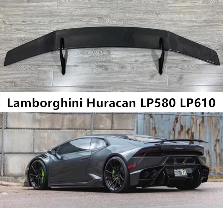 

Задний спойлер из углеродного волокна для Lamborghini Huracan LP580 LP610 2014-2018, крыло, губа, хвост, фотоэлемент тела в стиле GT V