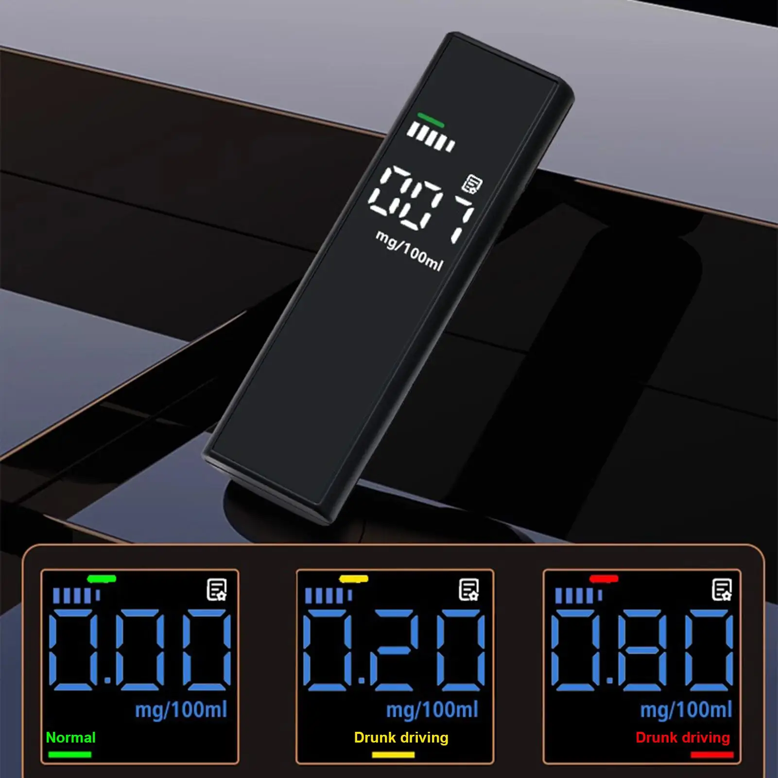 Portable Breathalyzer Professional Digital Display Personal Breathalyzers Alcohol Detector for Addiction Support Drunk Driving
