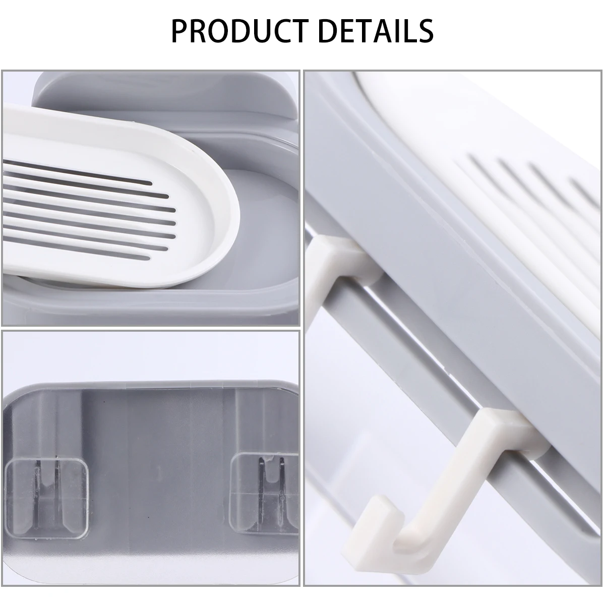 

WallMounted NoHole SoapDish Holder DurableMaterial BathroomKitchen SmoothSurface PortableSoapBox StorageTile Glass Compatible