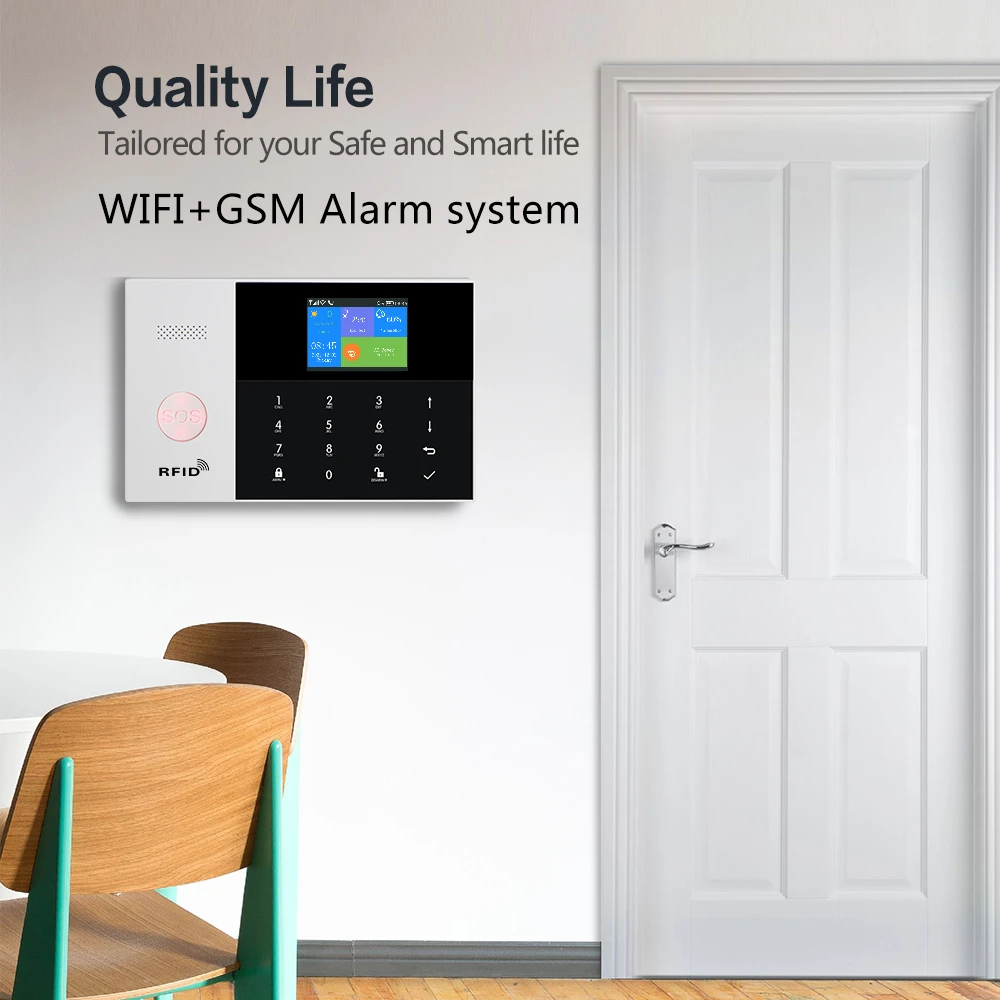 New Wireless Home Alarm System GSM WiFi With Motion Sensor Detector Burglar Alarm For Tuya SmartLife APP Garden Home Alarm PG105