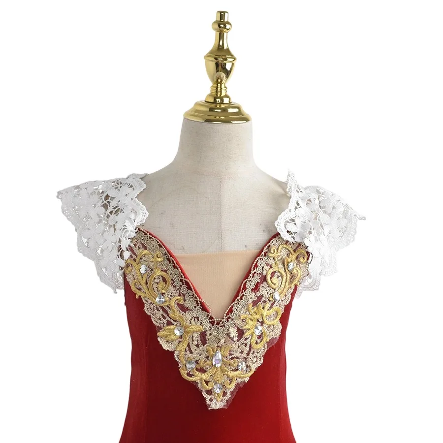 Romantisch Giselle-balletkostuum voor meisjes Fluweelachtige lange tulejurk met pofmouwen Koorballerina-outfit in pastelkleuren