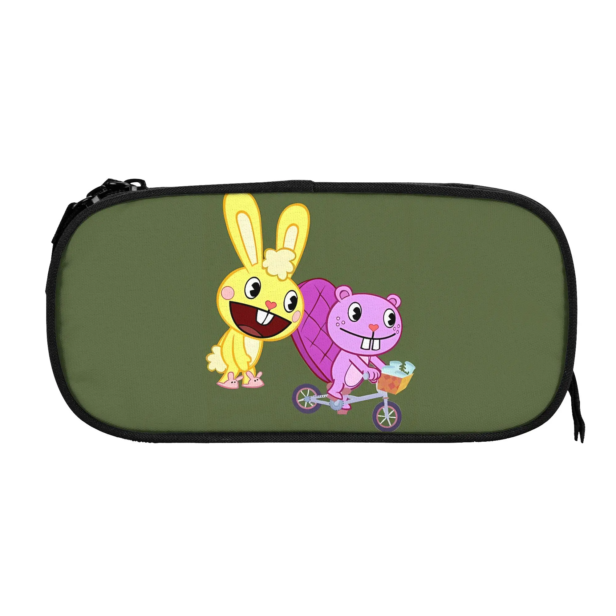 1 Piece Lightweight Cartoon Animal Pencil Case Teen Pen Bag Happy Tree Friends Office Stationery Bag