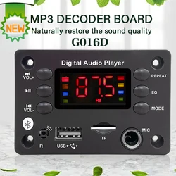 Car Audio Microphone USB TF FM Radio Mp3 Music Player Speaker DC 5V 12V Bluetooth 5.0 MP3 WMA WAV APE Decoder Board Hands-free