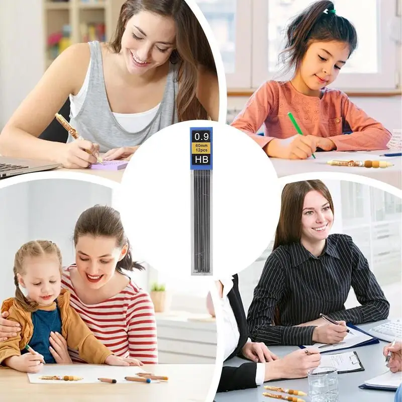 Mechanical Pencil Refills 12 Pieces Pencils Lead Refills Pens Supplies For Home Family Friends Girls Students School Study