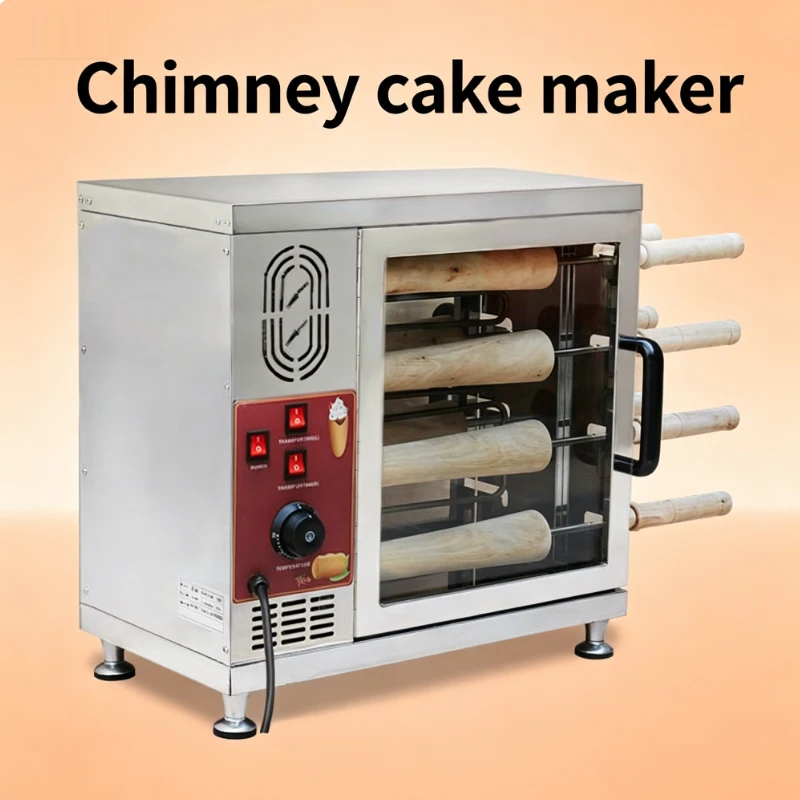 Stainless Steel Chimney Cake Roll Machine Hungarian Kurtos Kalacs Chimney Cake Oven Machine Ice Cream Cone Maker