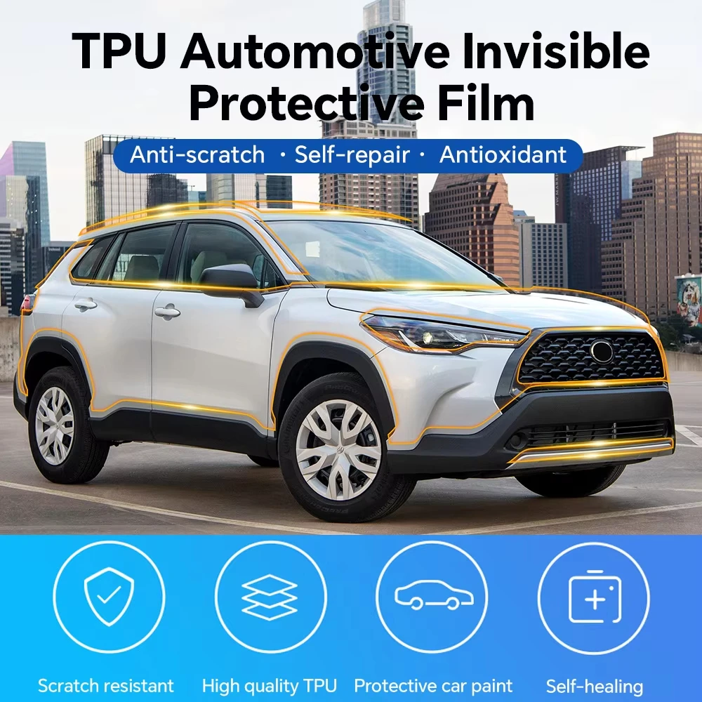 

9Mil TPU Scratch-resistant Car Paint Protection Film For Toyota Corolla Cross LE|XLE 2022-2024 Body Transparent Bra Per-cut PPF