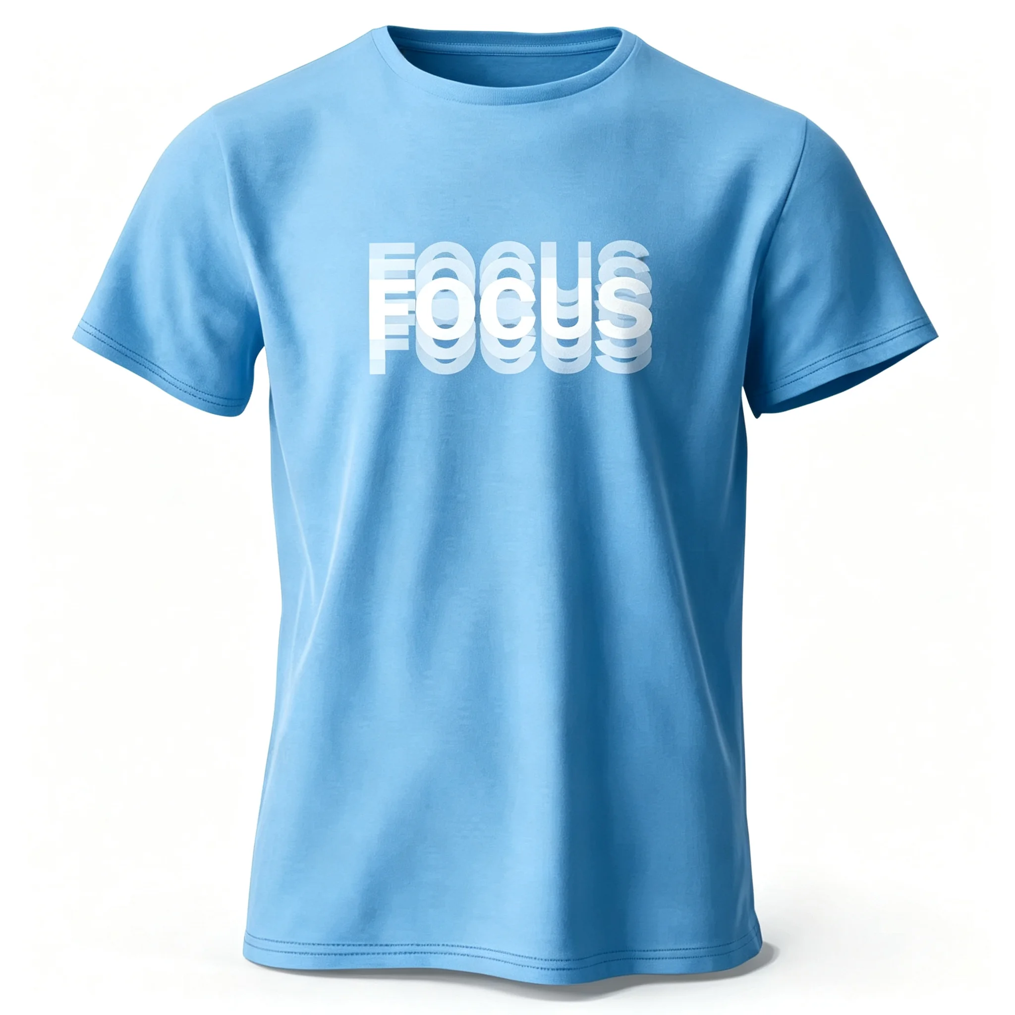FocFOCUS Stacked Text Graphic T‑Shirt Retro Aesthetic Casual CottonTeeSimple Motivational LetterPrint Unisex For Men Women