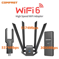 Comfast Wifi6 USB Adapter 5400/3000Mbps Gigabit E-sports Game Network Card High Speed Wifi Dongle Wifi Receiver For PC Win10/11