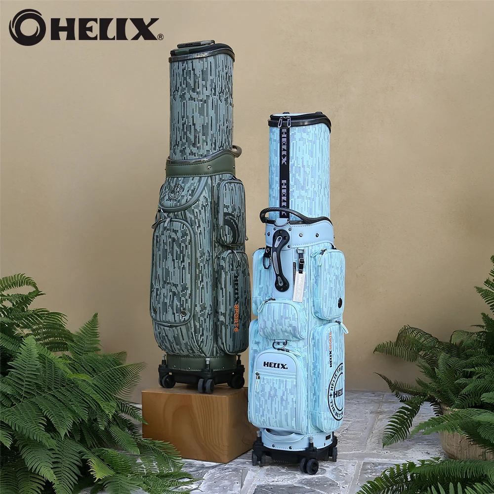 HELIX Lightweight Jacquard Multifunctional Golf Bag with Wheels for Men and Women Golf Cart Bag