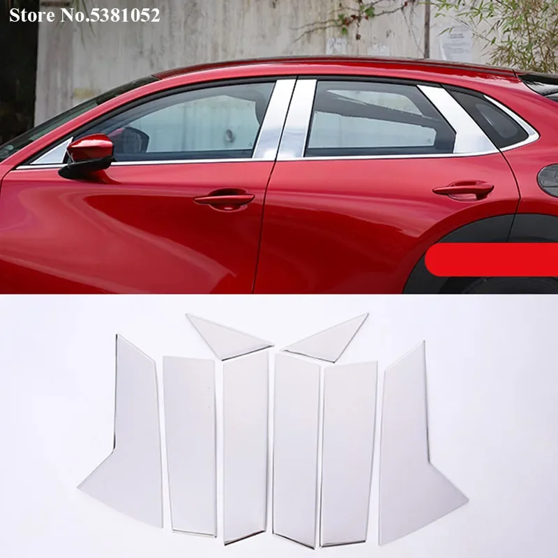 

For Mazda CX 30 CX30 2020 2021 2022 Accessories Stainless Steel Window B-pillars Center Pillar Cover Trim Protection Sticker