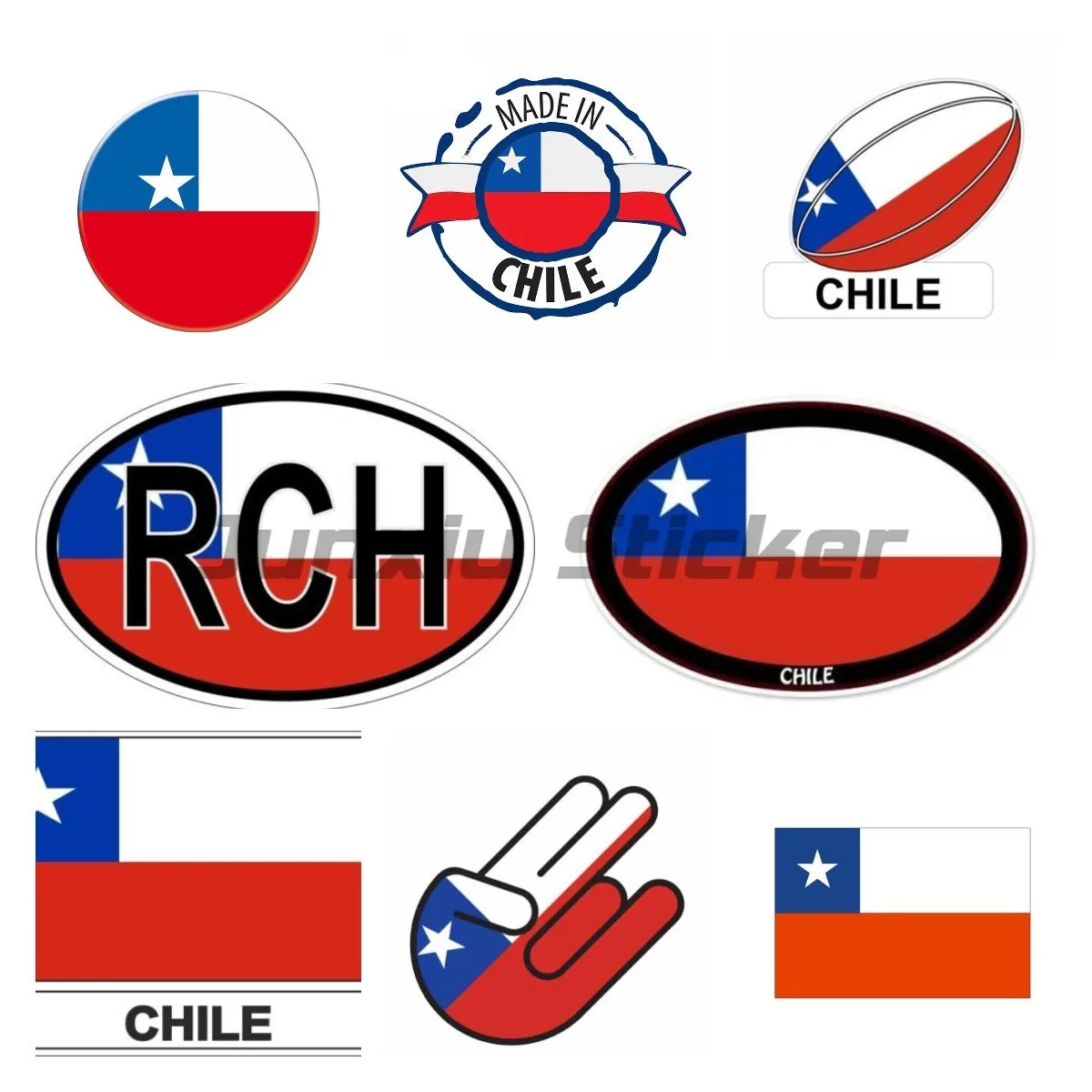 

RCH Personality Chile Flag Decal Chilean Shield Sticker Vinyl Decal Self Adhesive Chile Flag Map Car Sticker