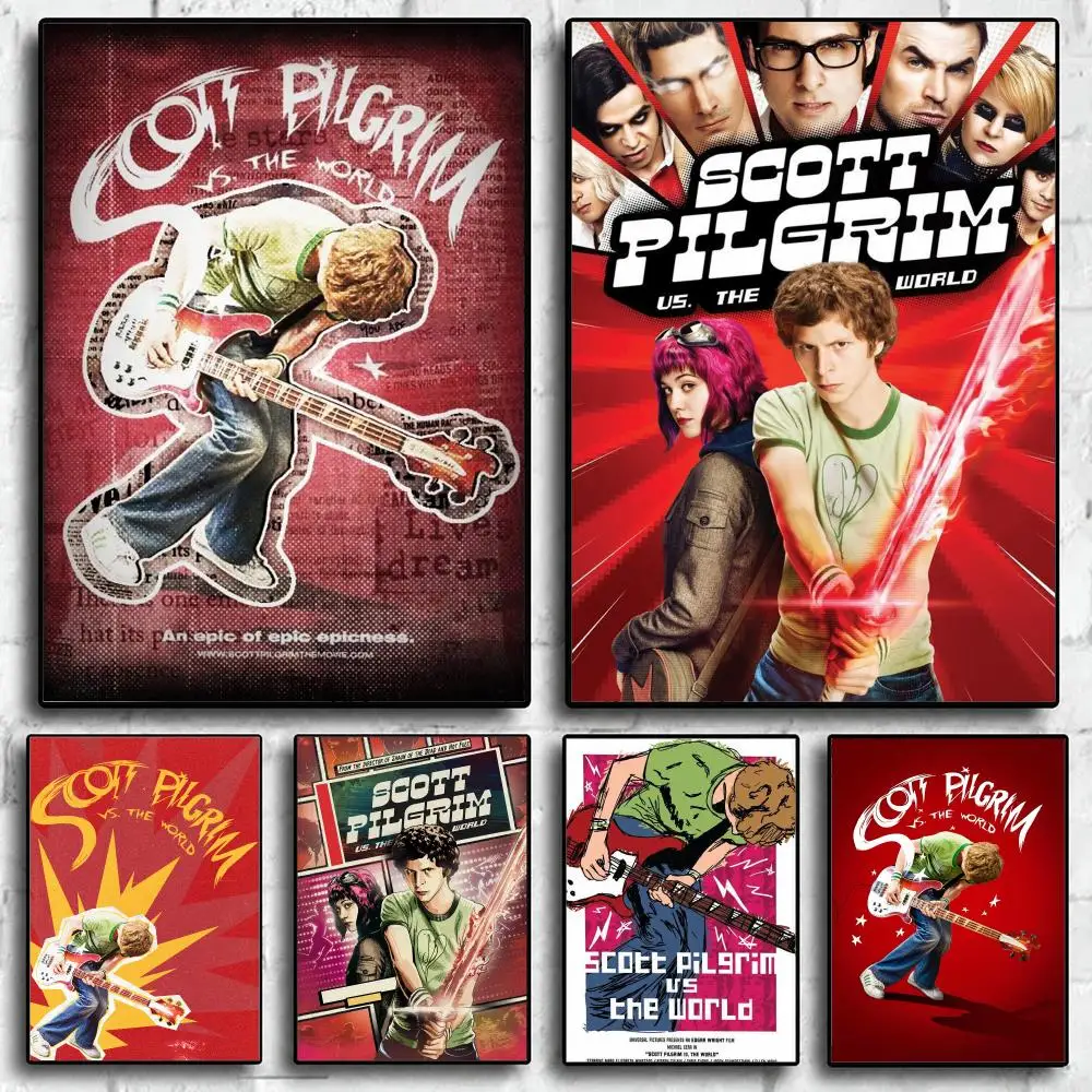 movie Scott Pilgrim vs. the World Poster HD Self-Adhesive Waterproof Poster Wall HD Print Room Aesthetic Decoration Gift