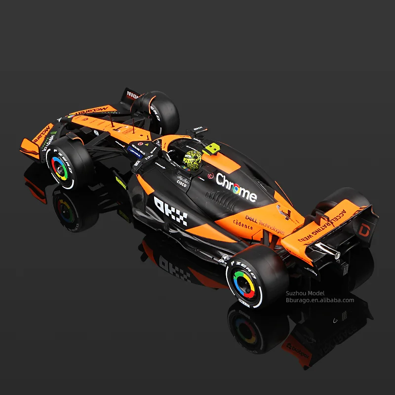 Bburago 1:24 F1 マクラーレン MCL38 合金車ダイキャストモデルおもちゃコレクションフォーミュラ 1 2024 シーズン 4 # ランド・ノリス 81 # オスカー・ピアストリ