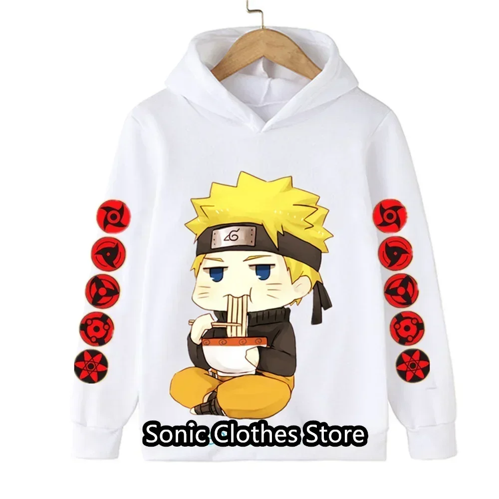 2024 New Naruto Hoodie For Kids Clothes Boys Hoodies Autumn Kids Clothes Kakashi Japanese Anime Boys Sasuke Costume