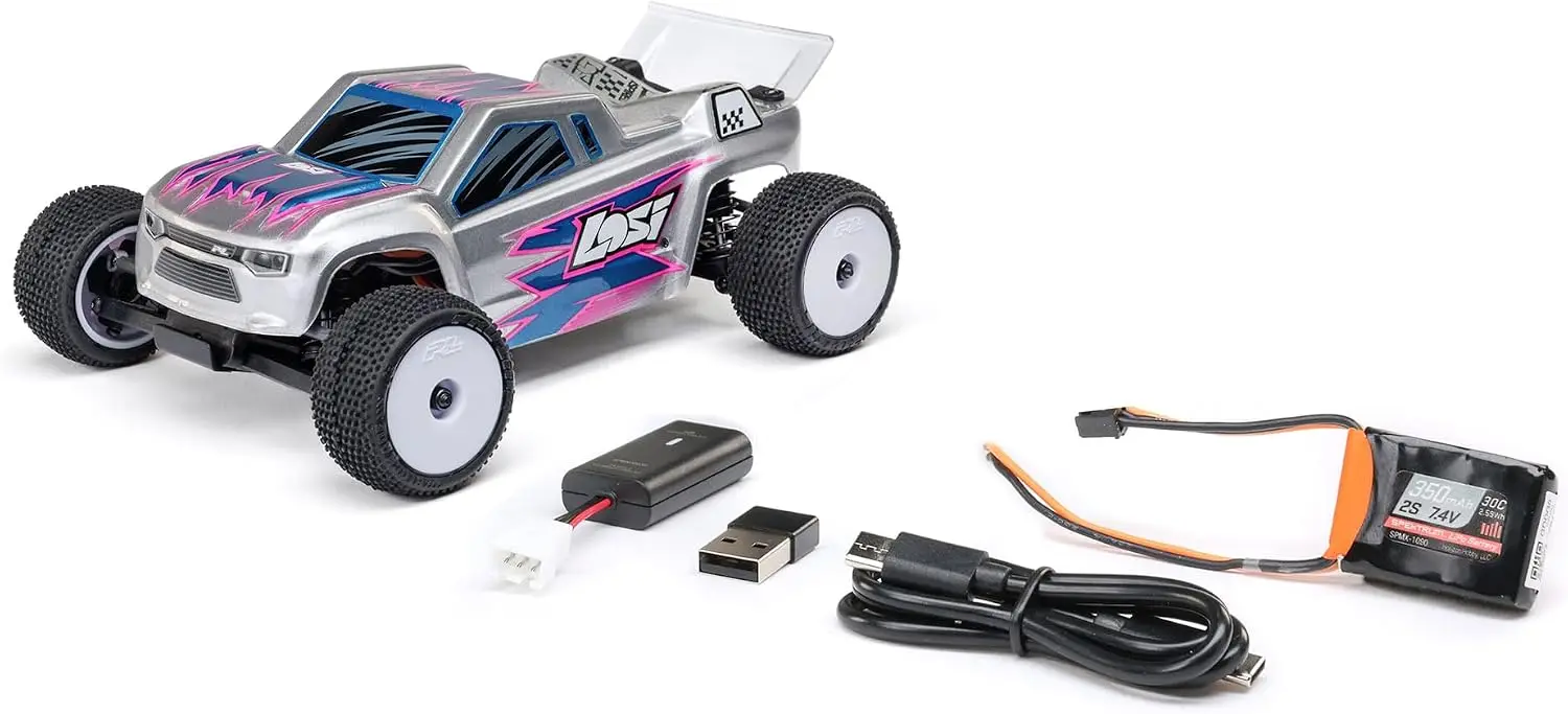 Micro-T 1/28 Scale 2WD Silver RTR Remote Control Car Toy with Battery And Charger Included