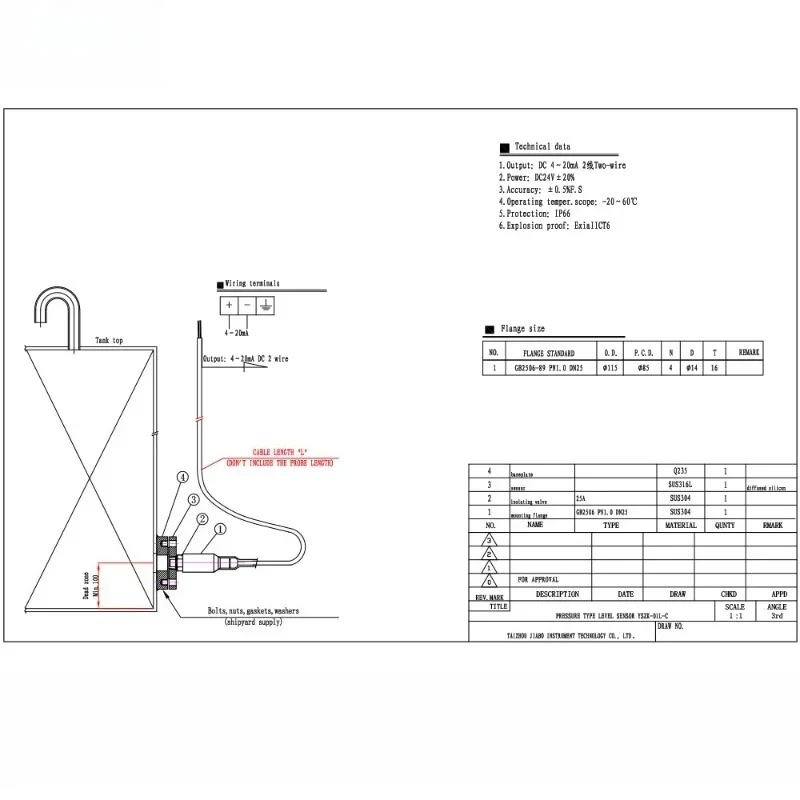 Factory Hot Sale Level Gauge Fuel Level Gauge Operation Instruction of Self-powered Content Gauge