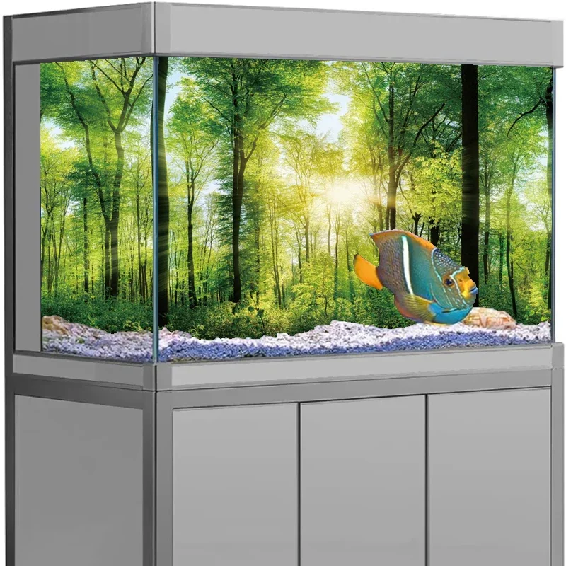 Forest sticker Aquarium Background Poster Decoration Fish Tank Wall Lanscaping Rainforest Terrarium Fish Tank Decorations