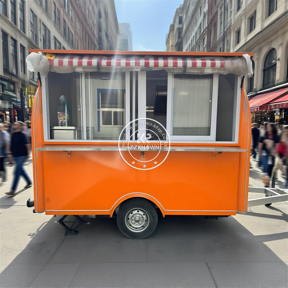 

Уличный мобильный прицеп для еды Уличная тележка для хот-догов с гамбургером, полностью оборудованная концессионной тележкой для фаст-фуда с полной кухней