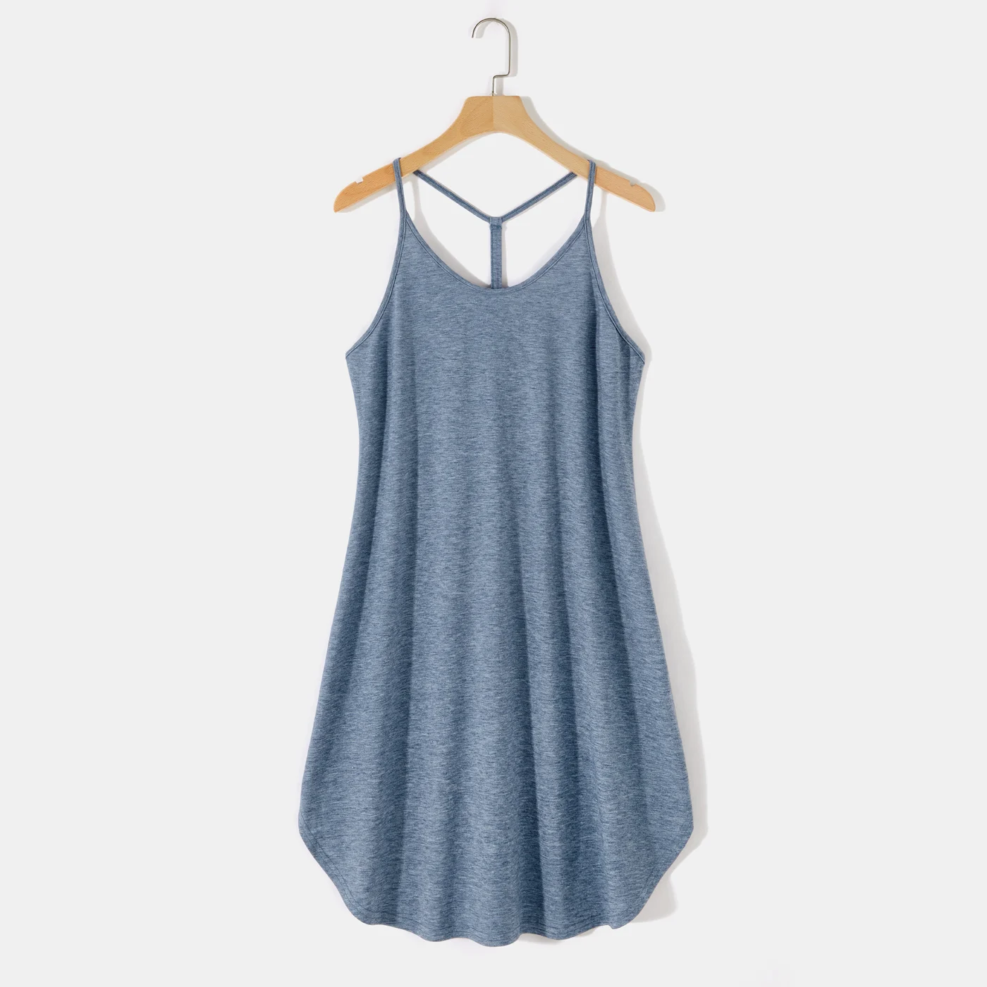 PatPat Solid 95% Cotton Slip Dress for Mom and Me