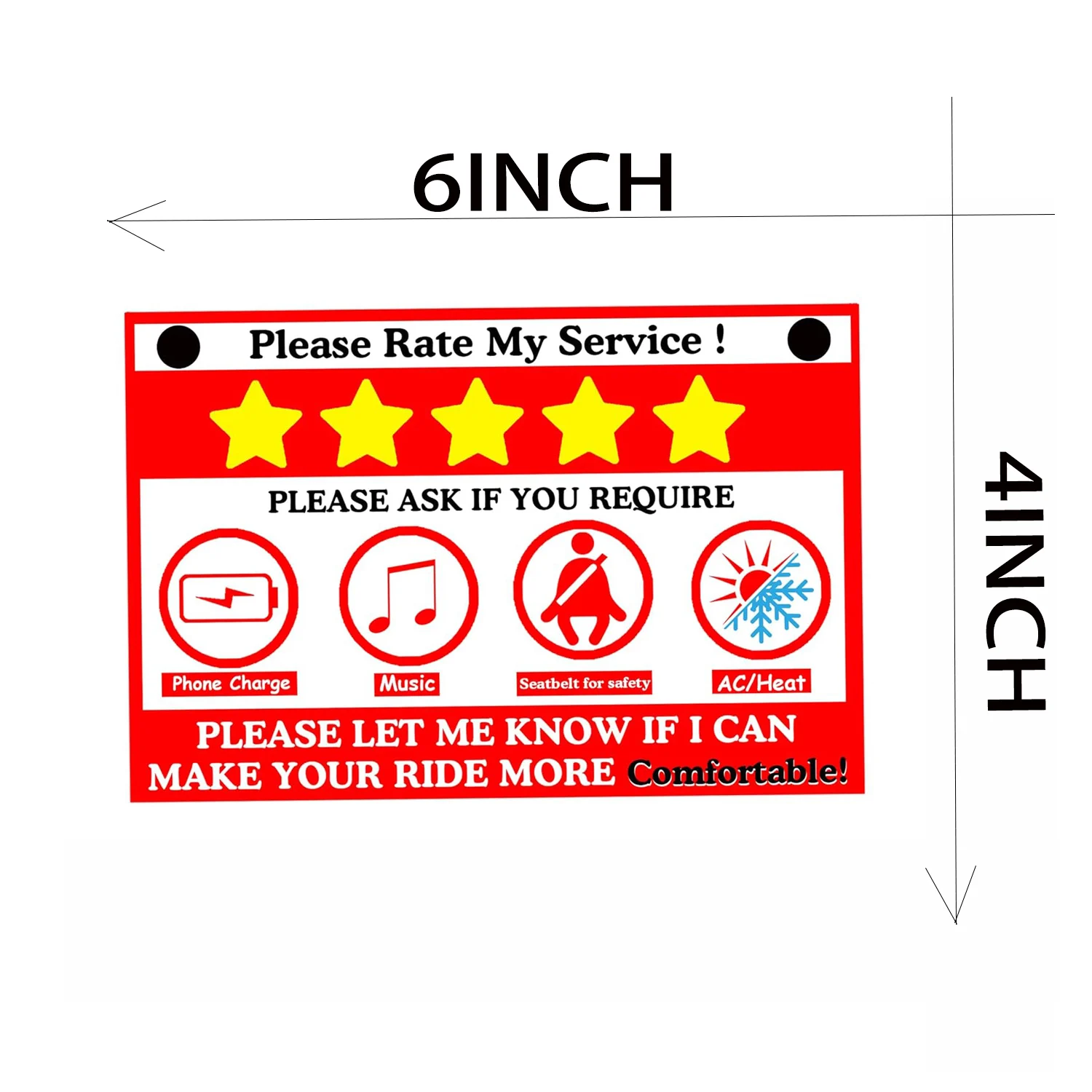 4*6inch Driver Rating Appreciated Signs Accessories Rider-Share Sign Tip,No Smoking Sign Set of 3 Signs for Drive use 4pcs