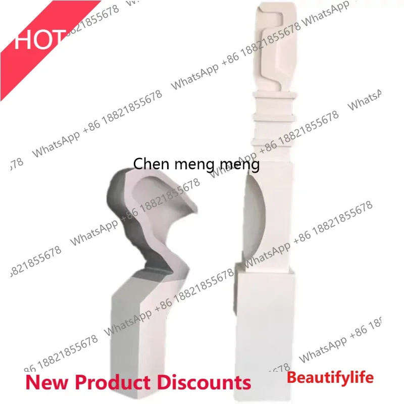 Vertical height wood carving crafts model room entrance wooden floor sculpture art installation