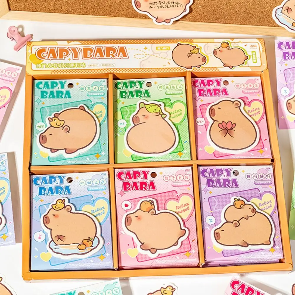 Kawaii kartun catatan tempel N kali lucu kertas pesan Capybara Memo Pad dekorasi pelajar hadiah untuk melakukan daftar menulis Pad kantor sekolah