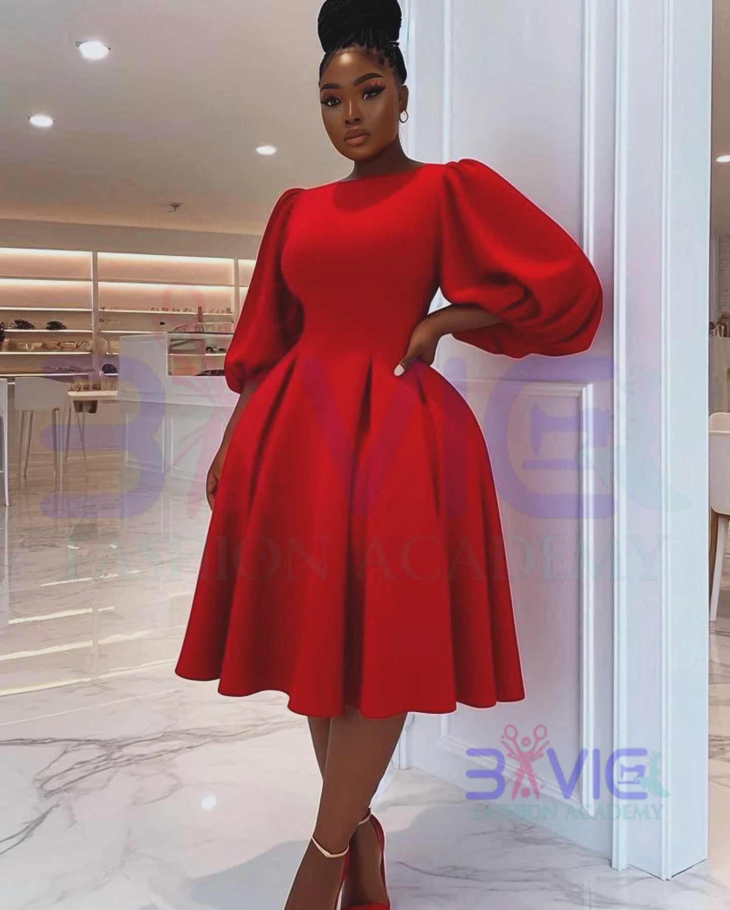 Red Satin African Dresses for Women Summer Elegant Women Half Sleeve Knee-length Dress Dashiki African Clothes Women Oversize