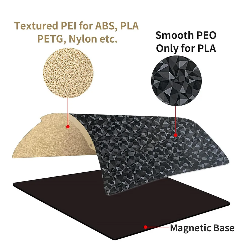 3D Printer Hot Bed Build Plate For Flying Bear Ghost 6 PEI Sheet PEO Plate Spring Steel Plate Magnetic Double Sided Printing