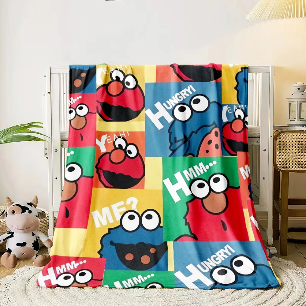 Sesame Street Cute blanket to keep warm birthday gift to keep warm blanket super cute thin blanket Portable Anti-Pilling Picnic