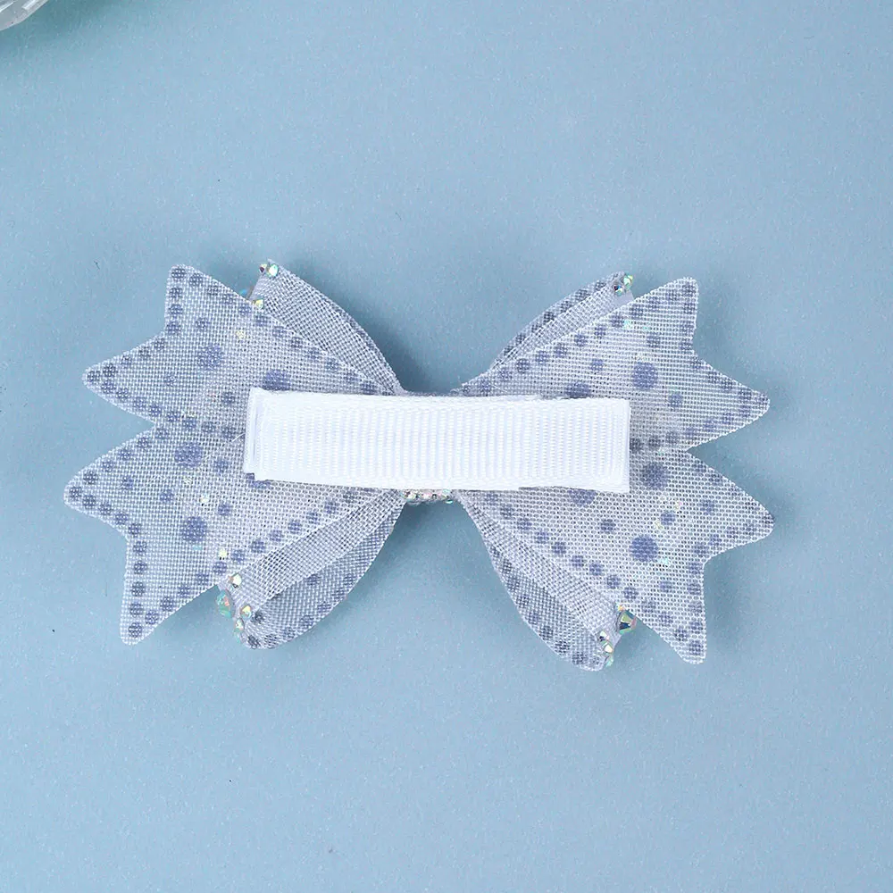 Fashion Bling Rhinestone Bowknot Hair Clips For Girls Double Layer Lace Hair Bow Clips Boutique Princess Barrettes Headwear