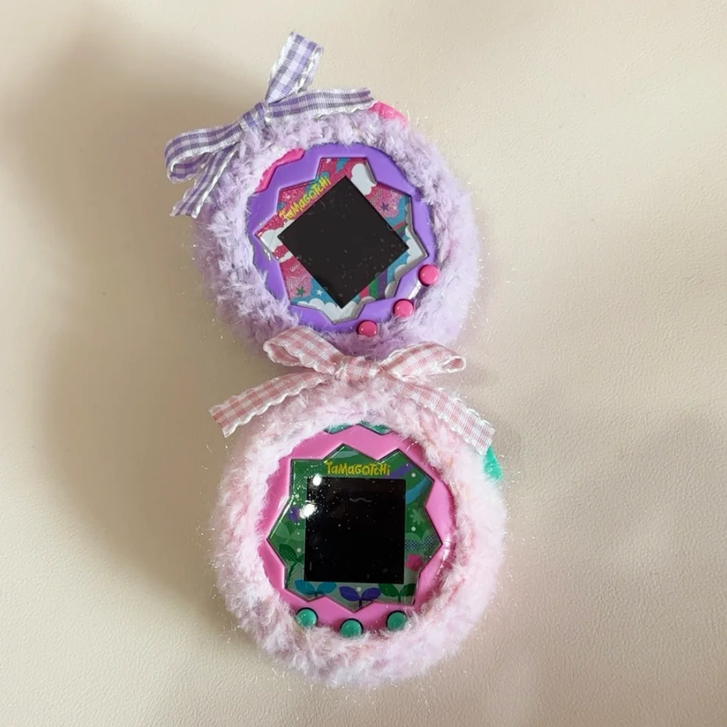 Милый защитный чехол для Tamagotchi Paradise, милый защитный чехол с бантом ручной работы, шерстяной защитный чехол для Тамагочи, аксессуары