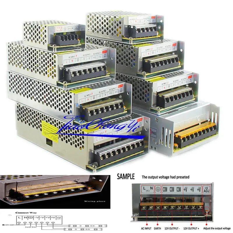 Switching Power Supply 5V 12V 24V 36V to 5V 12V 36V 1A 5A 10A 20A 110V 220V Lighting Transformer for Electronics