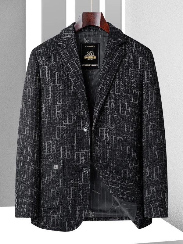 

Fall New Sle Men's Busin Casual Suit Jaet High End Lightweight Loose Fit plus Size Thin Formal Wear for Middle Age