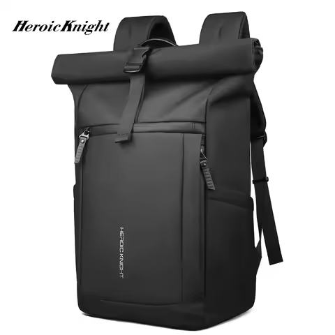 Heroic Knight Rolltop Laptop Backpack Expandable Water-Resistant Compartment Work Men's Stylish Backpack Casual Travel Backpack