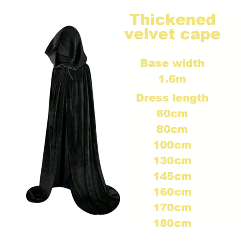 Capa de bruja para niños y adultos de Halloween, disfraz de Cosplay con capucha, capa de la muerte, fiesta de carnaval, capa larga Medieval de Halloween