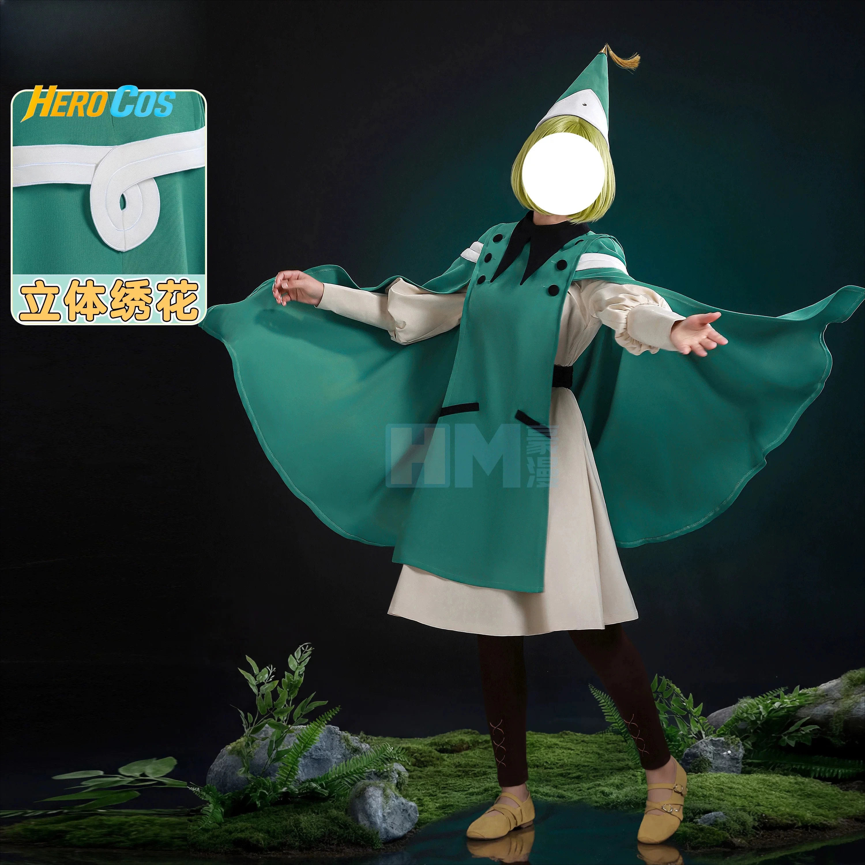 Disfraz de Cosplay de Coco de Witch Hat Atelier, Uniforme Espléndido para Fiesta de Halloween, Peluca, Accesorios y Atrezzo, Set Completo HERO Cos